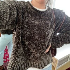 Zara Knit Olive Chenille Sweater